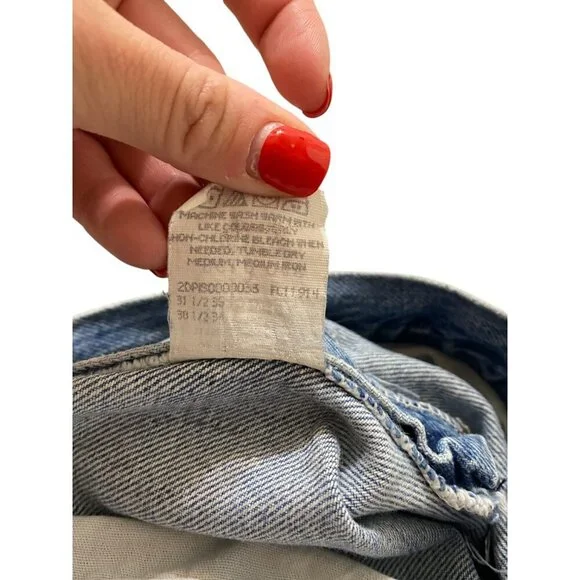 Vintage Lee Originals Denim Cut off Shorts 12 Light Wash - Picture 6 of 6